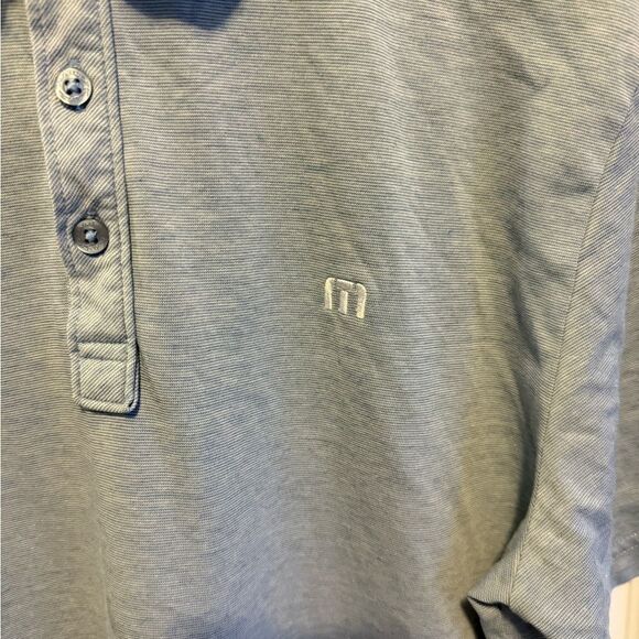 Travis Mathew Zinna Golf Polo in Heather Light Blue. Size L. - Picture 5 of 6